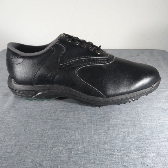 FootJoy Mens GREENJOYS Black Golf Shoes Size 9.5 M Traction Cleat Sole 45462 EUC - Picture 4 of 12